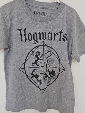 Harry Potter Hogwarts Grey Short Sleeve Tshirt Kids Sz XS 4/6